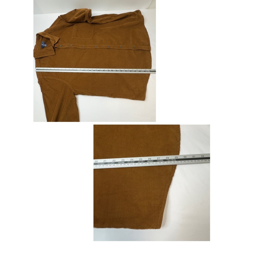 George‎ Mens Corduroy Button Down Shirt Long Sleeve Brown Size 2XL (New) - Picture 11 of 11